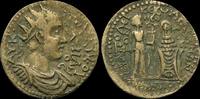 GREEK IMPERIAL IM-PUQW - VALERIAN I -PHRYGIA, Hierapolis, AE30, Homonoia issue with Sardis.
