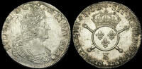FRANCE, Royal. LouisXIVHalkfEcu1702E - FRANCE, Royal. Louis XIV, AR 1/2 Ecu 1702 E overstrike. -