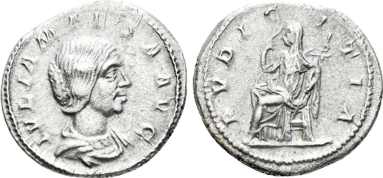 Roman Empire Denarius Julia Maesa, Augusta. 218-222 AD. Pudicitia ...