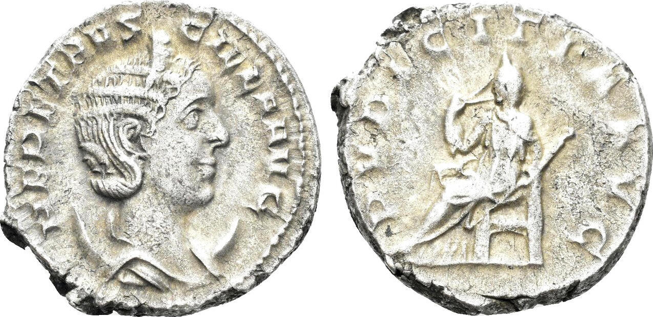 Roman Empire Antoninianus Herennia Etruscilla, Augusta. 249-251 AD ...