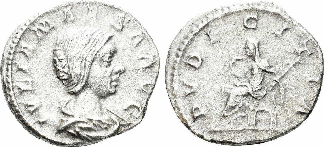 Roman Empire Denarius Julia Maesa, Augusta. 218-222 AD. Pudicitia ...