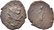 ROMAN AE Antoninianus Divus Claudius II Gothicus. Died 270 AD. (1.68g, 19.5mm). ‘Barbaric imitation’, iregular mint. Struck shortly Mars -