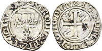 MIDDLE AGES France. Charles VI. AR Guénar (3.10g, 27mm). Rouen Mint. Duplessy 377c1 -