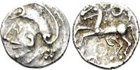 GREEK AR Quinarius Celtic Central Gaul. Aedui. Circa 80-50 BC. (1.99g, 15mm). Cf. DT 3186 -