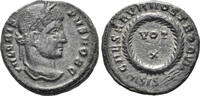 ROMAN AE Follis Crispus, Caesar. (3.30g, 18mm). Siscia mint. Struck 321-4 AD. RIC 178 -