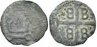 MIDDLE AGES AE Crusader States, Ainos (Lordship). AE Anonymous Denaro (0.75g, 16mm). Mytilene mint. Struck 1383-1462. Lunardi G21 -