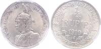 Deutsch Ostafrika 1/4 Rupie 1910 J Fast Stempelglanz 350,00 EUR  zzgl. 7,00 EUR Versand