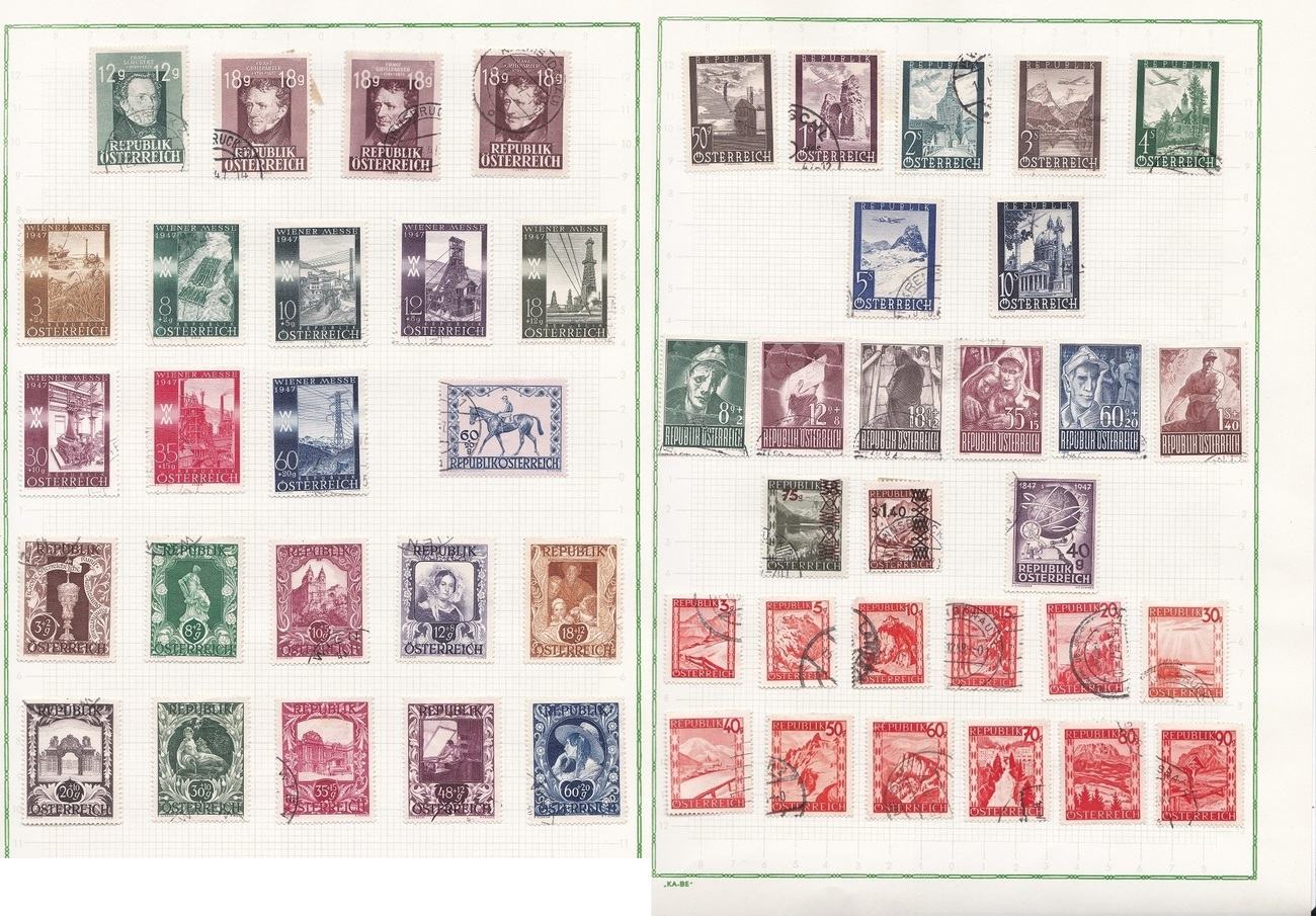 Österreich div. 19471948 Sammlungsauflösung gestempelt
