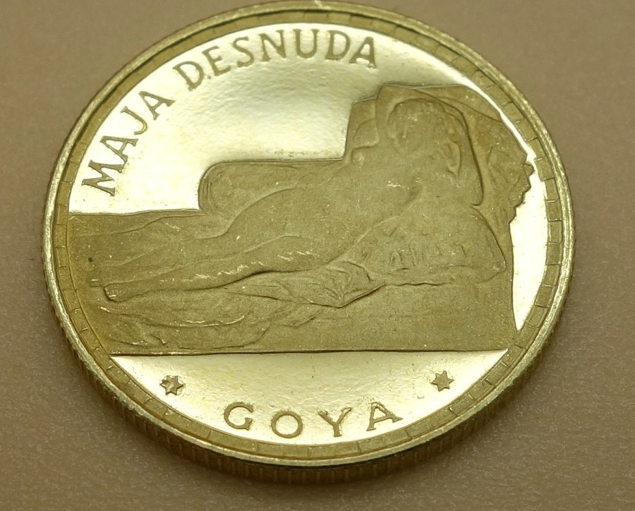Moneda 100 pesetas guineanas (Maja Desnuda de Goya) 1970 