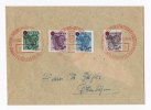 Deutschland - Französische Zone - Baden Kpl. Satz Französische Zone / Baden 1949 Mi. 42A - 45A auf Brief mit Dunant-Stempel -