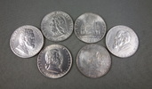 Österreich 6x 2 Schilling 6x 2 Schilling Österreich, 1929, 1931, 1932, 1935, 1936, 1937