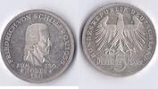 BRD 5 DM 1955 F Gedenkmünze - Schiller vz