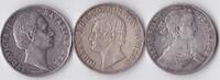 Altdeutschland, Bayern, Sachsen, Frankfurt 3x Taler Lot Silbertaler -