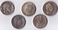 Altdeutschland 5x Silbertaler Lot Silbertaler, Preussen, Sachsen, Frankfurt -