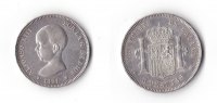 Spanien 5 Pesetas Spanien, Königreich Alfonso XIII. - Madrid 5 Pesetas 1891