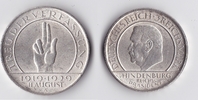 Deutsches Reich - Weimar 3 Reichsmark Schwurhand