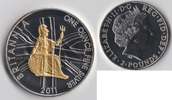 Großbritannien 2 Pounds Britannia mit Vergoldung