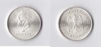 Weimarer Republik 3 RM 3 Reichsmark 1932 F Goethe