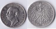 Deutsches Reich - Anhalt 3 Mark 1911 Friedrich II vz 115,00 EUR Differenzbesteuert nach §25a UStG zzgl. 6,90 EUR Versand