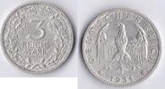 Deutsches Reich 3 RM 1931 G Kursmünze vz+