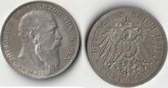 Baden, Kaiserreich 5 Mark 1907 Friedrich I., auf seinen Tod vz+ 185,00 EUR  zzgl. 6,90 EUR Versand