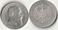 Baden, Kaiserreich 5 Mark 1907 Friedrich I. vz-st 195,00 EUR  zzgl. 6,90 EUR Versand