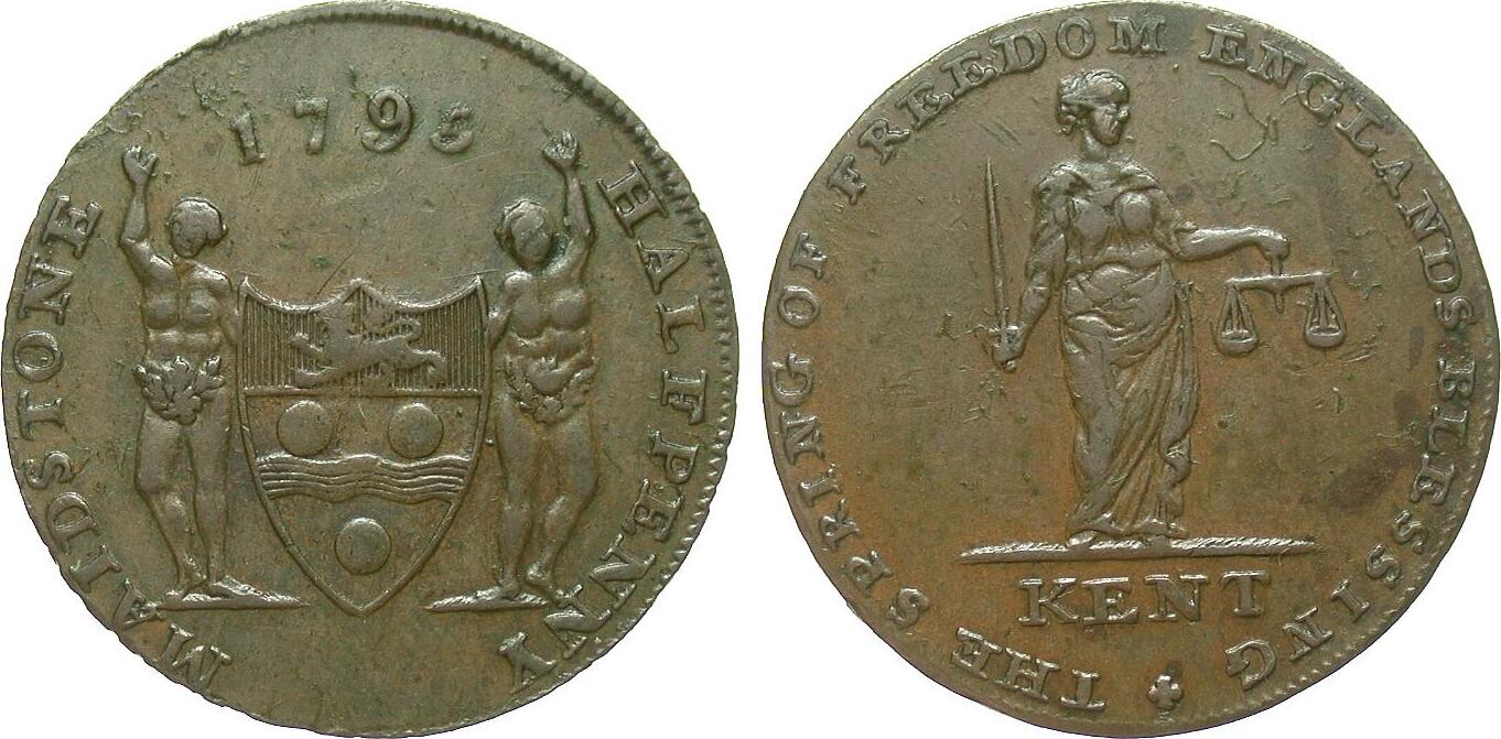 Europa ohne Halfpenny Token Kent Maidstone 1795 Sehr Sch n MA Shops europa-ohne-halfpenny-token-kent-maidstone-1795-sehr-sch-n-ma-shops
