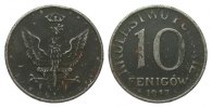 Kolonien und Nebengebiete 10 Fenigów, Schrift nahe am Rand