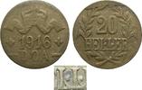 Kolonien und Nebengebiete 20 Heller, LL vollständig, Messing -