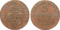Altdeutschland bis 1871 3 Pfennig Preussen -