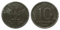 Kolonien und Nebengebiete 10 Fenigów, Schrift nahe am Rand