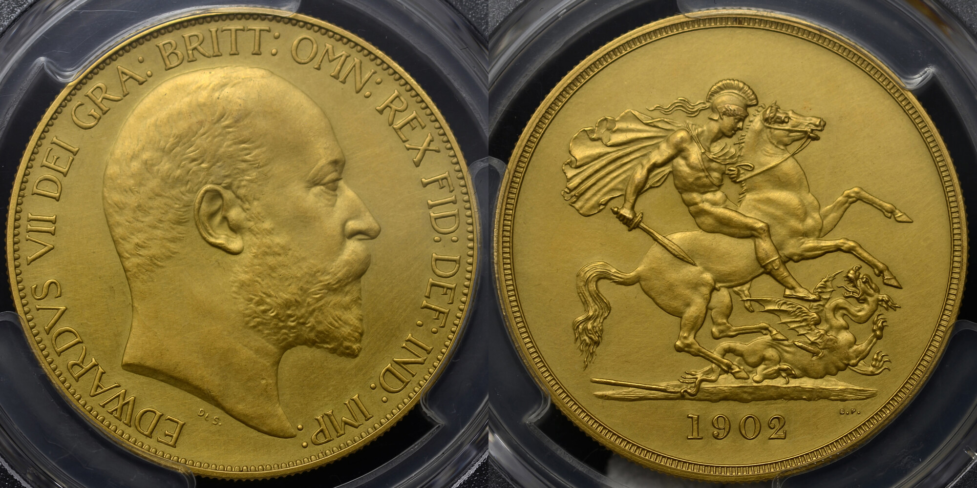 GREAT BRITAIN EDWARD VII 1902 GOLD MATT PROOF FIVE POUNDS PR62 | MA-Shops