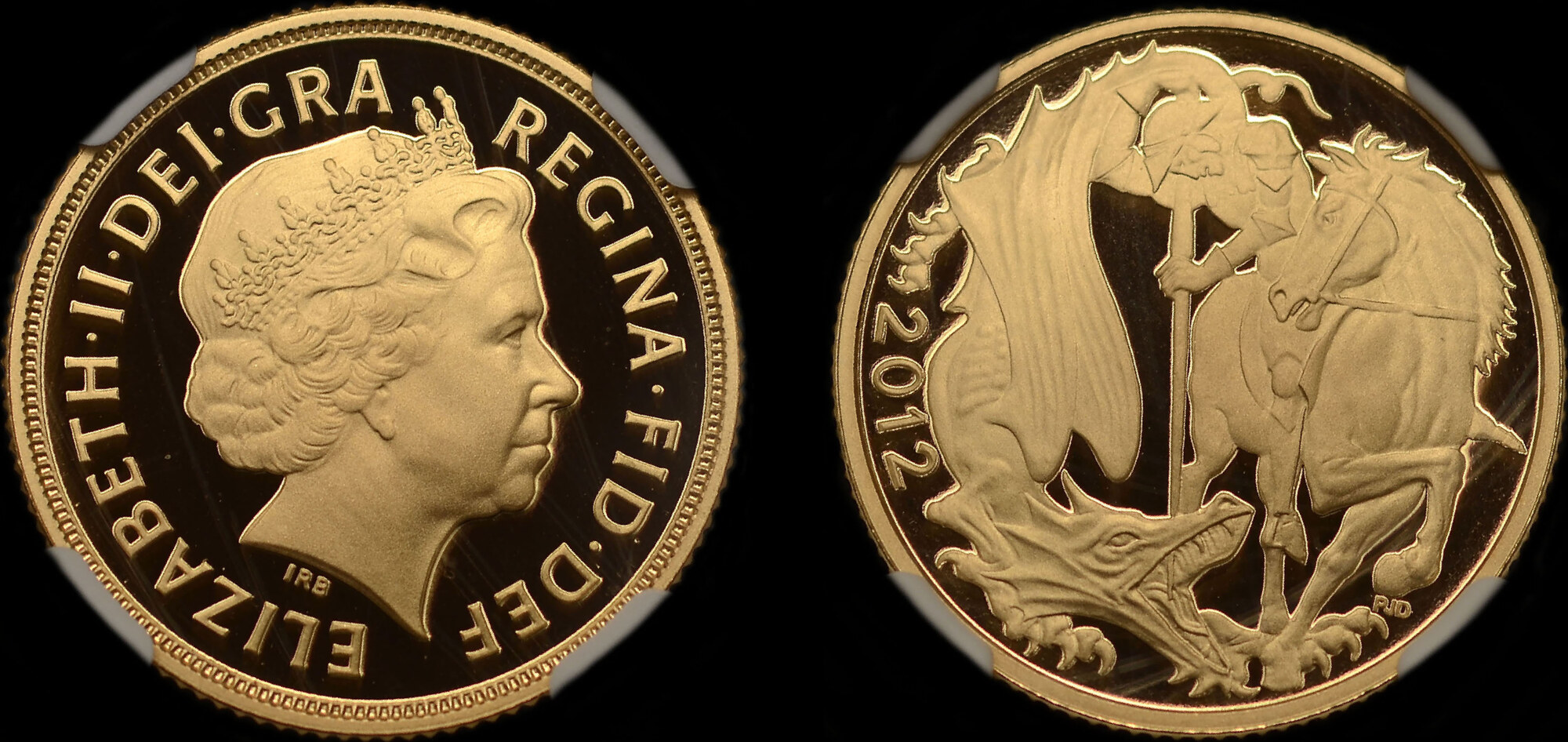 GREAT BRITAIN ELIZABETH II 2012 GOLD PROOF SOVEREIGN PF 70 ULTRA CAMEO ...