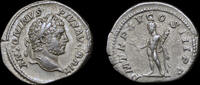 ANCIENT ROME 198-217 AD CARACALLA, SILVER DENARIUS, HERCULES REVERSE
