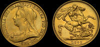 GREAT BRITAIN 1893 VICTORIA, 1893 GOLD TWO POUNDS  3114,37 EUR  zzgl. 36,91 EUR Versand