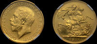 GREAT BRITAIN GEORGE V, 1911 GOLD PROOF SOVEREIGN, CORONATION YEAR ISSUE, PF 64  1911 