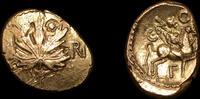 GREAT BRITAIN C. 10-40 AD CELTIC COINAGE, ATREBATES & REGNI, VERICA, VINE LEAF VIRI GOLD STATER