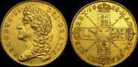 GREAT BRITAIN  JAMES II, 1688 GOLD FIVE GUINEAS AU53