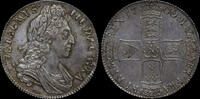 GREAT BRITAIN WILLIAM III, 1700 SILVER CROWN, DVODECIMO EDGE, MS 62 -