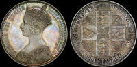 Great Britain 1847 VICTORIA, 1847 SILVER PROOF GOTHIC CROWN, PF 63  33450,59 EUR  zzgl. 36,91 EUR Versand