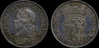GREAT BRITAIN OLIVER CROMWELL 1658/7 SILVER CROWN, BY THOMAS SIMON -