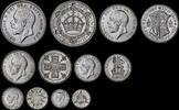 GREAT BRITAIN 1927 GEORGE V, 1927 SILVER PROOF SET WITHIN PLUSH CASE  1384,16 EUR  zzgl. 36,91 EUR Versand