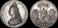 GREAT BRITAIN 1887 QUEEN VICTORIA, 1887 GOLDEN JUBILEE, LARGE SILVER MEDAL  3691,10 EUR  zzgl. 36,91 EUR Versand