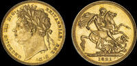 GREAT BRITAIN 1821 GEORGE IV, 1821 GOLD SOVEREIGN, FIRST DATE FOR THE RE... 7901,26 EUR  zzgl. 36,91 EUR Versand