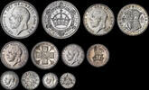 GREAT BRITAIN 1927 GEORGE V, 1927 SILVER PROOF SET WITHIN PLUSH CASE  1464,91 EUR  zzgl. 36,91 EUR Versand