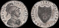 GREAT BRITAIN  HAMPSHIRE, SOUTHAMPTON, TAYLOR MOODY & CO, SILVER PROOF HALFPENNY, 1791, PF 63