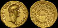 ANCIENT ROME AD 55-6 NERO, GOLD AUREUS, MINT OF LUGDUNUM, NGC GRADED VF 5/5.