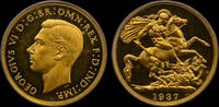 GREAT BRITAIN GEORGE VI, 1937 PROOF GOLD TWO POUNDS PCGS PR 63 -
