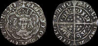 GREAT BRITAIN HENRY VII SILVER GROAT, CLASS IIIb MINT MARK PANSY -