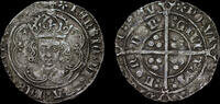 GREAT BRITAIN HENRY VII SILVER GROAT, CLASS IIIb MINT MARK PANSY -